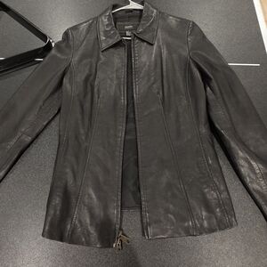 Alfani Classic Black Leather Jacket